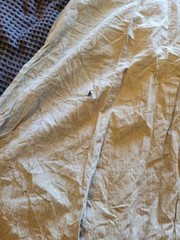 ANTIQUE COTTON PRIMITIVE 1930S 1940S HAND MADE FARM DRESS DISTRESSED BLUE