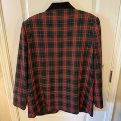 Vintage Sag Harbor Plaid Wool Blazer Women’s 16 Velvet Tartan English Country