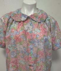 Vintage JCPenney Misses Size 18 House Coat Pocket Snap Front Floral MuMu
