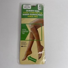 Vintage 1970s K-Mart Sandalfoot Nylon Knee Highs ‘Mist-Tone’ Women’s Sz 9-11
