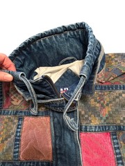 Vintage new york girl patchwork denim jacket – size medium