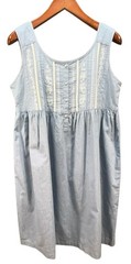 Vtg Gilligan & Omalley Nightgown M Short 100% Cotton Chambrey Cottage Core