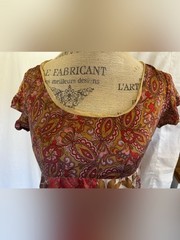 Garnet Hill Women’s Vintage Silk Babydoll Dress in Pink/Beige Mixed Media sz XS