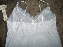NWT Vintage Size 42 Wondermaid 1X White Long Slip 27 in. Lace Silky Antron Nylon