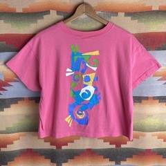 Vintage 90s Nike Pink Crop T-shirt | Size Womens Medium Made in USA | Single St