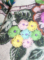 Vintage Embroidered Brocade Jacket Boho Open Front Stitch Detail Blazer 1960s