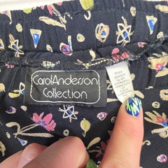 Carol Anderson Collection Maxi Skirt Womens S Black Floral Y2K Fairy Grunge 90s