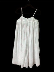 Vtg 85’ Eileen West Queen Anne’s Lace Floral Cotton Sleeveless Nightdress PXS