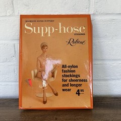 Vintage Supp-Hose Nylon Rolane Supreme Sheer Stockings NUDE BEIGE M 9 1/2-10