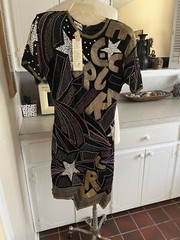 Vtg Swee Lo Beaded Dress w Tags/Sz Small/80s-90s/100% Silk/Look At All Photos
