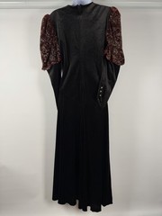 Vintage 80s David Brown Neiman Marcus Velvet Sequin Sleeve Gown