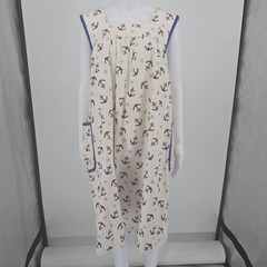 Vintage 1970s Handmade Anchor Print Sleeveless Pinafore Dress (Size 16/XL)