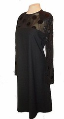 Vintage 1980s, Dress, Anne Crimmins Umi, Evening Sheer-Yoke-Polka-Dots, 10