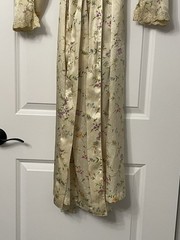 Vtg Morgan Taylor Floral Satin Robe Lace Trim Cottagecore Fairycore Softgirl L