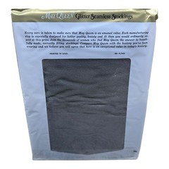 Vtg Antron Nylon MAY QUEEN Silver Glitter Seamless Stockings Stockings 11 35″