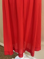 Vintage 50s Artemis Ruched Lace Nightgown Siren Red SZ 38 Med Belted Cap Sleeve