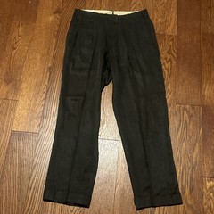 Vintage 32×28 1940s 1950s Hollywood Waist Pleated Pants Cuffed Drop Loop