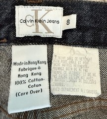 Vintage Calvin Klein Jeans Womens 8 High Waist Wide Leg Roll Cuff Dark Wash HK