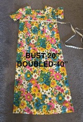 Vintage 1960’s Moana Kai Honolulu Hawaiian Dress Muu Muu Maxi Psychedelic Floral