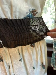 Vtg 60/70 Prairie Bohemian Semi Sheer Lace Gunne Sax Style Flare Sleeves Dress S