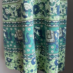 Vintage 1970’s Elephant, Donkey & Floral Cotton Block Print Sun Dress India S/M
