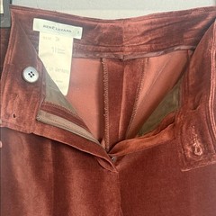 Vintage René Lezard Brown Velvet Trousers Straight Leg Made in Germany Sz 34
