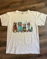 vtg 90’s Alore Patriotic Cats oversized t-shirt O/S 4th of July