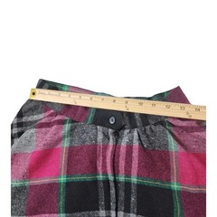 Vintage JCPenney Fashions Pink Plaid Wool Blend Midi Skirt High Waist USA 1030