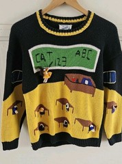 Vintage Suzy Smith for California Children’s School Sweater 3D Hand Made Peru Sz