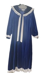 Vintage Vandemere Royal Blue Like Nightgown House Dress Robe Large L