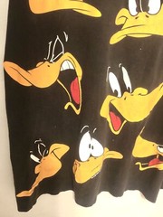 Vintage Flirts Daffy Duck Black Multiple Face Tshirt Shirt Top Looney Tunes WB