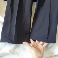 Vtg GUCCI Dark Blue Lana Vergine Fleece Wool Pantsuit Wm Sz 44 Tailored DAMAGED