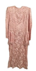 Vintage Scott McClintock 80s Dress Pink Lace Bow Size 12 Gorgeous