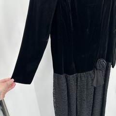 LANZ ORIGINALS dress black 12 cocktail dark romantic gothic midi vintage 80s