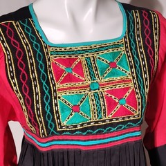 Vintage Hand Made By Nelly Embroidered Mexican Caftan Kaftan Dress Tunic