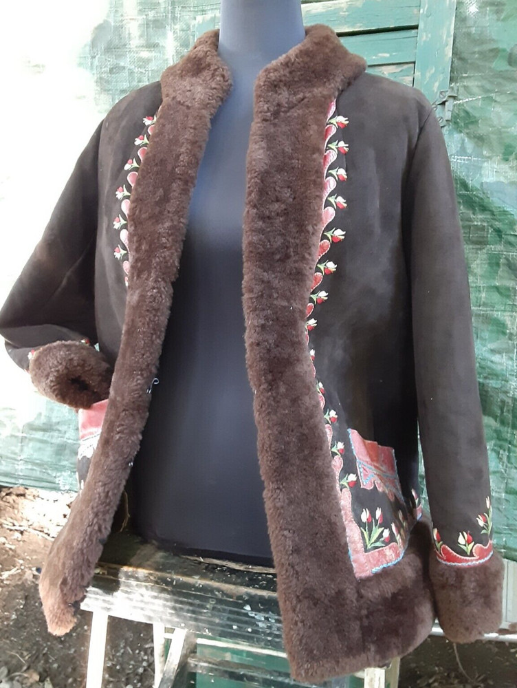 Vintage Penny Lane Sheepskin & Leather Coat Iceland Poland S