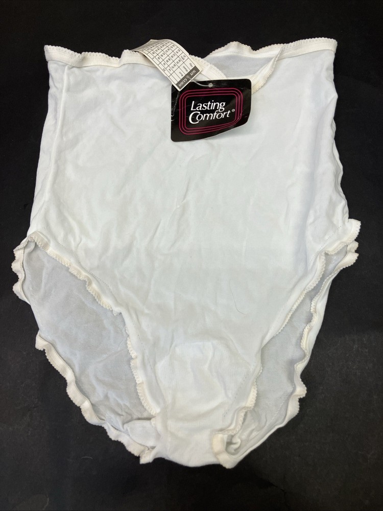 Vintage Nylon Blend Panties Plus Size 22/24 White New Lasting Comfort