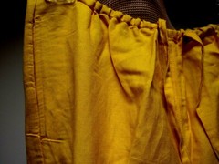 VTG MARLA KIM Dress Pants Flat Front Drawstring Back Zipper Golden Yellow L EUC
