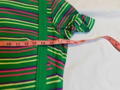 VTG 60s 70’s DRESS MINI JUMPER STRIPED KNIT POLY GREEN XS/S MOD GOGO GROOVY
