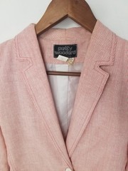 Vintage Patty Woodard California Women XS Blazer Red White Seersucker Lined 70’s