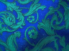 Vintage 60s 70s Blue Green Cotton Weave Dress Helen Whiting B34