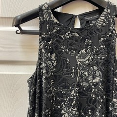 Vintage Adrienne Vittadini Sz Small S/L Burnout Velvet Shift/Trapeze Lined Dress
