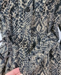 Vintage Taurus II Brown & Black Snakeskin Print Dress & Matching Belt Size 10