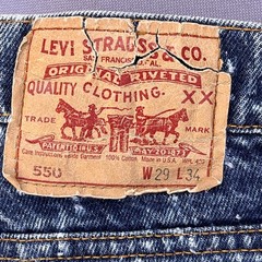 Vintage Levi’s 501 Jeans Made USA 28×33 Blue Galactic Galaxy Wash 1990s Button
