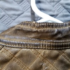 Vintage JOUJOU Polyurethane Textured Kacket Womens Size L Brown Full Zip
