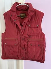Vintage Eddie Bauer Premium Goose Down Puffer Vest Burgundy Red ~ Sz M
