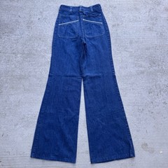 Hug Me Too Vintage 70s High Waisted Wide Leg Flare Jeans Dark Wash Blue Size 5