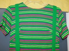 VTG 60s 70’s DRESS MINI JUMPER STRIPED KNIT POLY GREEN XS/S MOD GOGO GROOVY