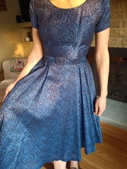 Women’s S /M 1950’s Frances Prisco Original Royal Blue Pin-Up Dress