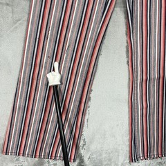 Vtg 70s Levis For Gals Big E Sta-Prest Striped Bell Bottom Pants Pink 26×30